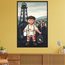 Victorian Baby Poster - Funny Coal Miner Theme