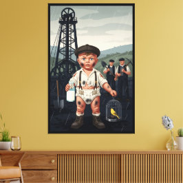Victorian Baby Poster - Funny Coal Miner Theme Leinwanddruck