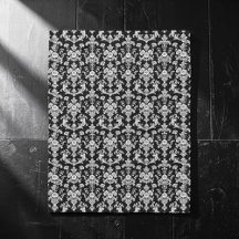 Victorian Black and White Damask Pattern