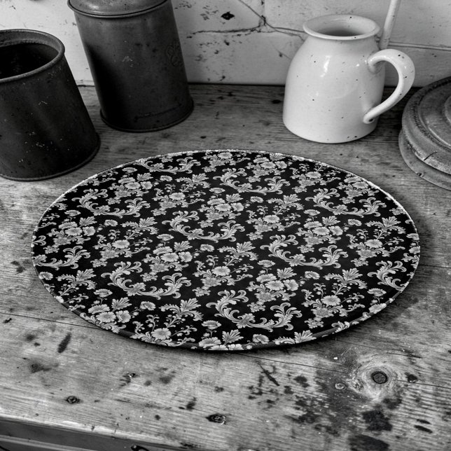 Victorian Black and White Damask Pattern Schneidebrett (Von Creator hochgeladen)