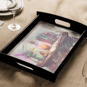 Victorian Boudoir Old Witch Desk and Spellbooks Seidenpapier