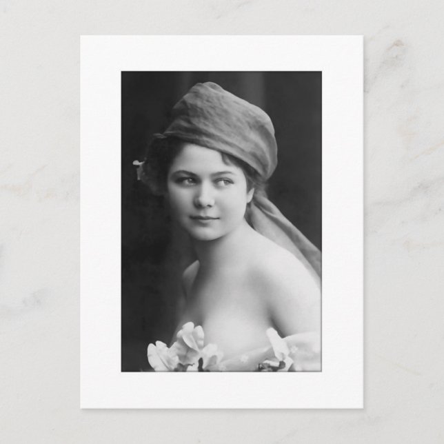 Victorian Bride in black and white Postkarte (Vorderseite)