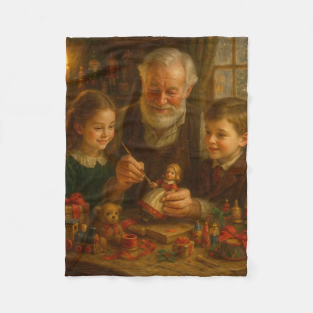 Victorian Christmas Blanket – Ornament Painting Fleecedecke (Vorderseite)