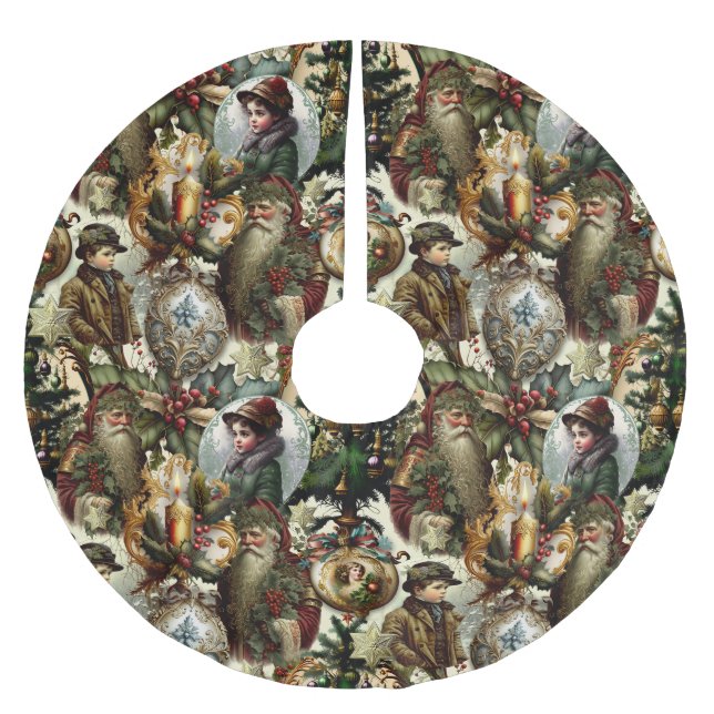 Victorian Christmas Elegance  Polyester Weihnachtsbaumdecke (Vorderseite)