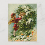 Victorian Christmas Faerie und Santa Feiertagspostkarte<br><div class="desc">Very popular postcard! BEST SELLER! Old fashion Christmas cards brought back to life with the help of modern technology. Vibrierende Colors und Beautiful Printing. Postcards are an easy way to say Merry Christmas! Don't forget we have postcard postage too!</div>
