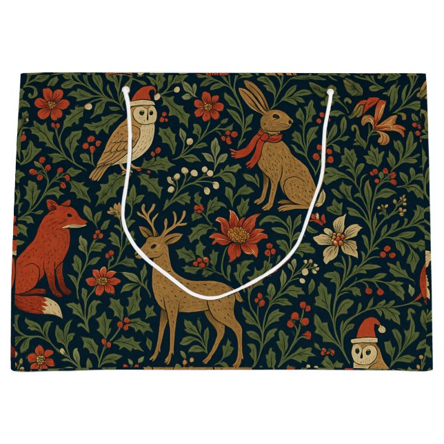 Victorian Christmas Floral  Große Geschenktüte (Vorderseite)