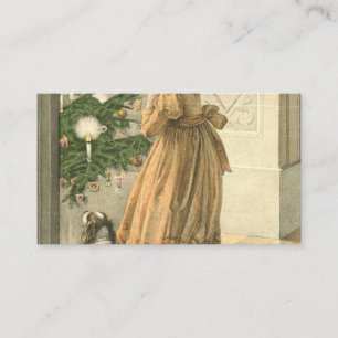 Victorian Christmas Retro Vintage Holiday Visitenkarte
