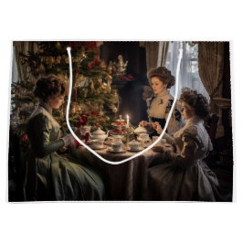Victorian Christmas Tea Party Große Geschenktüte