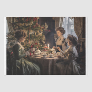 Victorian Christmas Tea Party Seidenpapier