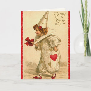 Victorian Clown Valentine's Day Card Feiertagskarte