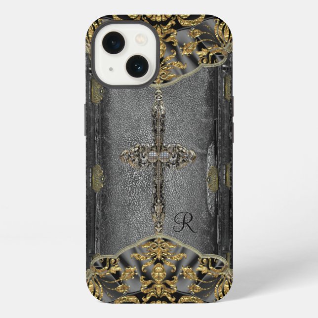 Victorian Cross Monogramm iPhone Hülle (Rückseite)