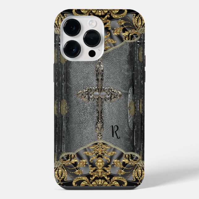 Victorian Cross Monogramm  iPhone Hülle (Rückseite)