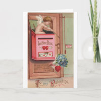 Victorian Cupid Love Letter Valentine's Day Card