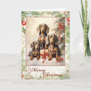 Victorian-Dachshund-Welpe Weihnachten