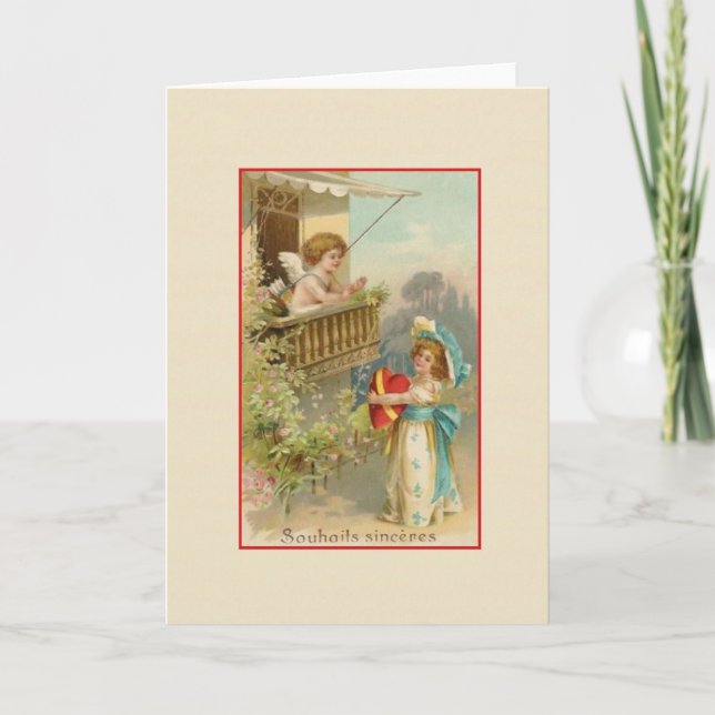 Victorian Ehrliche Wünsche French Birthday Card Karte (Vorderseite)
