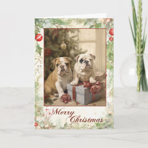 Victorian English Bulldog Welpe Weihnachten