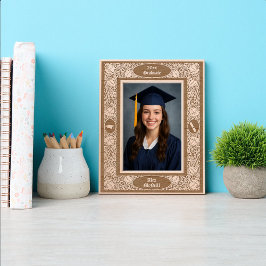 Victorian Era 1896 Art Nouveau Floral Graduation Geätzte Rahmen