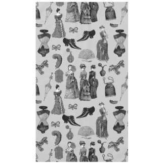 victorian era fashion women toile black white tischdecke