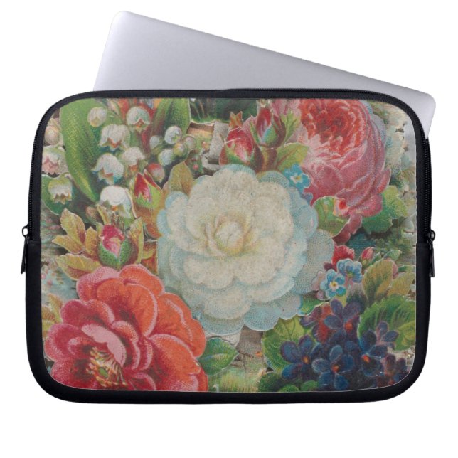 Victorian Era Valentine's Card, Floral Bouquet Laptopschutzhülle (Vorderseite)
