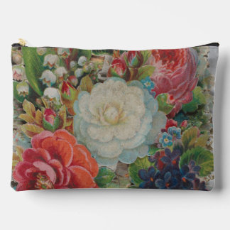 Victorian Era Valentine's Card, Floral Bouquet Zubehörtasche