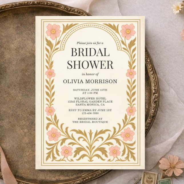 Victorian Floral Art Nouveau Bridal Shower Einladung (Von Creator hochgeladen)