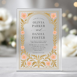 Victorian Floral Art Nouveau Wedding Acryleinladungen