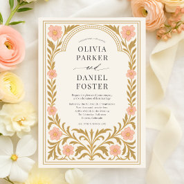 Victorian Floral Art Nouveau Wedding Einladung