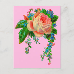 Victorian floral print postkarte