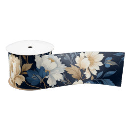 Victorian flowers blue Gift Bag Satinband
