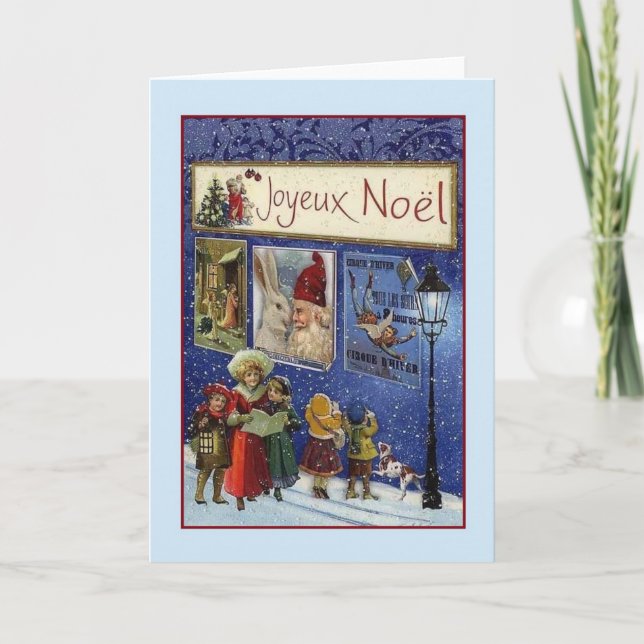 Victorian French Frohe Weihnachten Christmas Card (Vorderseite)