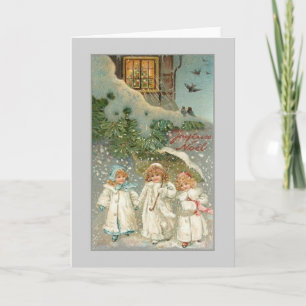 Victorian French Frohe Weihnachten Christmas Card