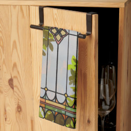 Victorian Garden Stained glass Window Curtain Geschirrtuch