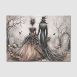 Victorian Gothic Couple Decoupage Seidenpapier