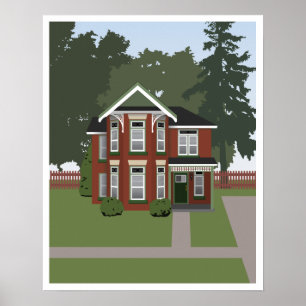 Victorian House with Decorative Woodwork Poster