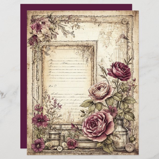 Victorian & Lace Scrapbook Paper  (Vorne/Hinten)