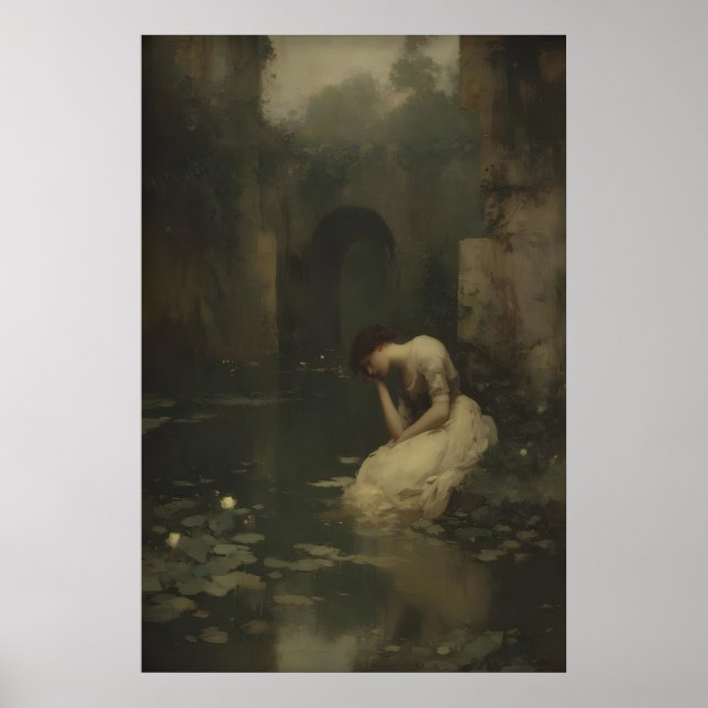 Victorian Lady by the Water Digital Printable Poster (Vorne)