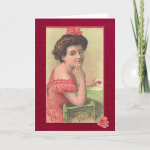 Victorian Lady - Wirst du meine Valentinskarte sei Feiertagskarte