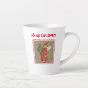 Victorian Little Angel Holding Christmas Tree Red  Milchtasse