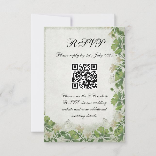 Victorian Meadow - RSVP card vertical Karte (Vorderseite)