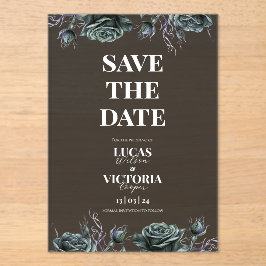 Victorian Moody Gothic Transparent Save the Date Acryleinladungen