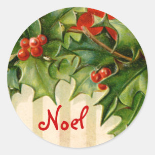 Victorian Noel Weihnachtssticker Runder Aufkleber