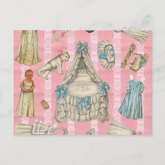 Victorian Nursery Paper Dolls Postkarte (Vorderseite)
