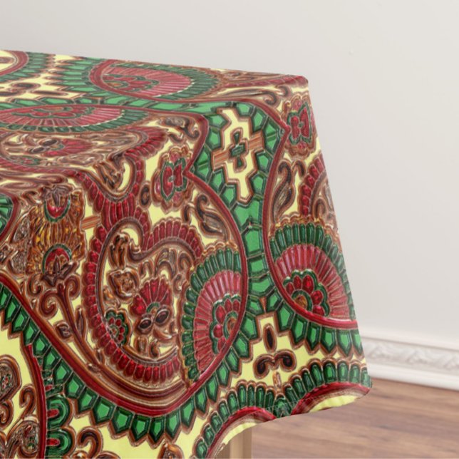 Victorian paisley pattern elegant red green gold tischdecke (Von Creator hochgeladen)