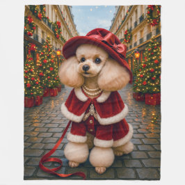 Victorian Poodle Holiday  Medium Gift Bag Fleecedecke