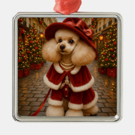 Victorian Poodle Holiday   Ornament Aus Metall