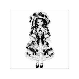 Victorian Porcelain Doll Stamp Permastempel