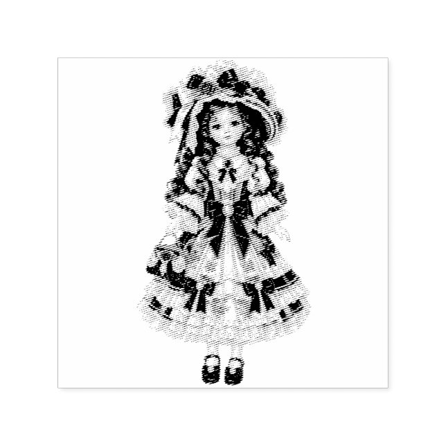 Victorian Porcelain Doll Stamp Permastempel (Design)