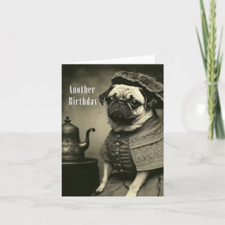 Victorian-Pug-Geburtstagskarte - Lustiges Bild von Karte