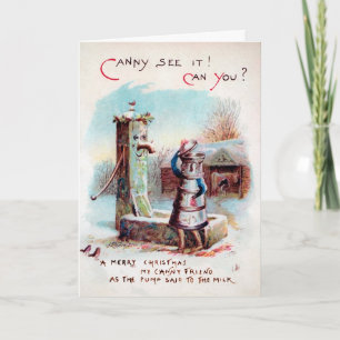 Victorian Pump and Milk Holiday Card Feiertagskarte