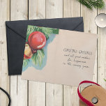 Victorian Retro Christmas Tree Balls Greetings Feiertagspostkarte<br><div class="desc">This Vintage Old Fashioned Victorian Themed Retro Christmas Winter Pine Tree with Balls in Beige, Green, Yellow and Red colors Holiday Postcard with old typing lettering "Christmas Greetings" will be perfect for your gift ideas this holiday greeting season. On back side you can customize wishes with your own and sign...</div>